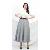 SORALLİNE KADIN KLOŞ ETEK 95 CM BOYUNDA BUKLET KUMAŞ 779 SİYAH -BEYAZ - 1