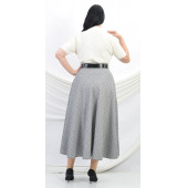 SORALLİNE KADIN KLOŞ ETEK 95 CM BOYUNDA BUKLET KUMAŞ 779 SİYAH -BEYAZ - 3
