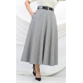SORALLİNE KADIN KLOŞ ETEK 95 CM BOYUNDA BUKLET KUMAŞ 779 SİYAH -BEYAZ - 4
