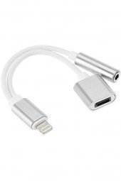 Lightning Kulaklık Şarj Çevirici Çoklayıcı Dönüştürücü Adaptör - 1
