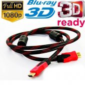 Hdmi Kablo Altın Uçlu Hasır Ip Örgülü 3D Full Hd Hdmi 1 5 Metre - 1