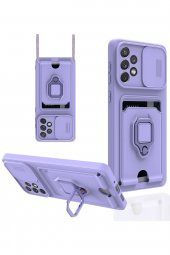 Samsung Galaxy A53 Kılıf Zuma Kamera Sürgülü İpli Silikon Kılıf - 4