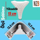 Lüks Mobilya Kanepe Sehpa TV Ünitesi Koltuk Puf Ayağı 15 cm Beyaz Baza Ayak thumbnail 3