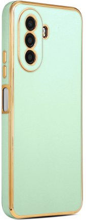 Huawei Nova Y70 Kılıf Kenarları Gold Yüzeyi Pastel Renk Kamera Korumalı Kapak - 2