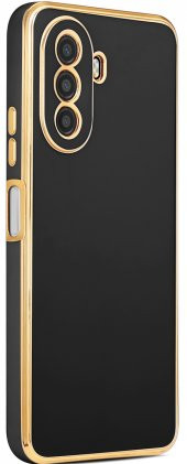 Huawei Nova Y70 Kılıf Kenarları Gold Yüzeyi Pastel Renk Kamera Korumalı Kapak - 5