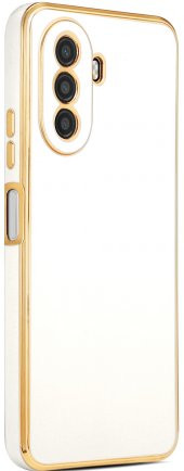 Huawei Nova Y70 Kılıf Kenarları Gold Yüzeyi Pastel Renk Kamera Korumalı Kapak - 6