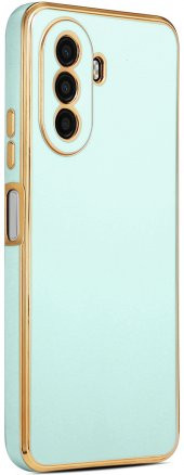Huawei Nova Y70 Kılıf Kenarları Gold Yüzeyi Pastel Renk Kamera Korumalı Kapak - 7