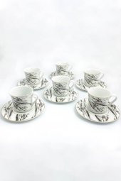 Porselen 6 Kişilik Kahve Fincanı Takımı 100Ml - 1