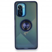 Xiaomi Redmi K40 Pro Kılıf Montreal Yüzüklü Standlı Silikon Kılıf - 6