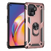 Oppo Reno 5 Lite Kılıf Sofya Yüzüklü Standlı Silikon Kılıf - 6