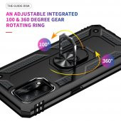 Oppo A74 4G Kılıf Sofya Yüzüklü Standlı Korumalı Kılıf - 4