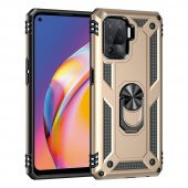 Oppo Reno 5 Lite Kılıf Sofya Yüzüklü Standlı Silikon Kılıf - 8