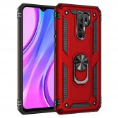 Xiaomi Redmi 9 Kılıf Sofya Yüzüklü Standlı Korumalı Kılıf - 7