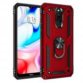Xiaomi Redmi 8 Kılıf Sofya Yüzüklü Standlı Korumalı Kılıf - 7
