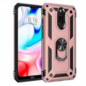 Xiaomi Redmi 8 Kılıf Sofya Yüzüklü Standlı Korumalı Kılıf - 8