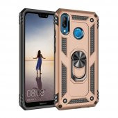Huawei P20 Lite Kılıf Sofya Yüzüklü Standlı Korumalı Kılıf - 1