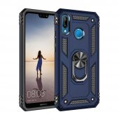 Huawei P20 Lite Kılıf Sofya Yüzüklü Standlı Korumalı Kılıf - 7