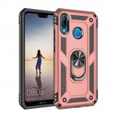 Huawei P20 Lite Kılıf Sofya Yüzüklü Standlı Korumalı Kılıf - 8