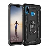 Huawei P20 Lite Kılıf Sofya Yüzüklü Standlı Korumalı Kılıf - 9