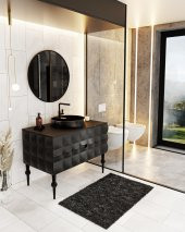 Karen Banyo Onyx 100 CM Banyo Dolabı, Siyah, Lavabo Dahil - 1