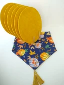 Ayşemce kabak desenli runner, 6 sarı renk supla thumbnail 1