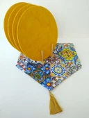 Ayşemce çini desenli runner, 4 sarı renk supla - 1