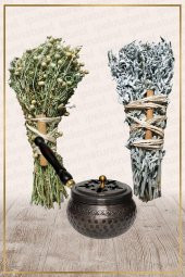 Bakır Tütsülük Tava No:14 Demet Üzerlik Ve Adaçayı Tütsüsü - 1