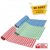 Tek Kullanımlık Masa ,Aktivite ve Piknik Örtüsü 3’lü Rulo 100x120 Pötükare Desenli - 1