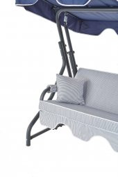 Ruta 3 Kişilik Sabit Bahçe Balkon Teras Salıncağı - Lacivert Çizgili - 3