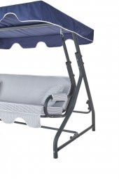 Ruta 3 Kişilik Sabit Bahçe Balkon Teras Salıncağı - Lacivert Çizgili - 4