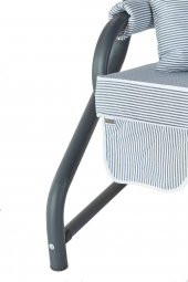 Ruta 3 Kişilik Sabit Bahçe Balkon Teras Salıncağı - Lacivert Çizgili - 6