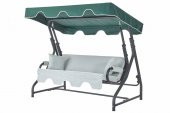 Ruta 3 Kişilik Sabit Bahçe Balkon Teras Salıncağı - Yeşil Çizgili - 1