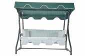 Ruta 3 Kişilik Sabit Bahçe Balkon Teras Salıncağı - Yeşil Çizgili - 2