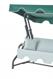 Ruta 3 Kişilik Sabit Bahçe Balkon Teras Salıncağı - Yeşil Çizgili - 3