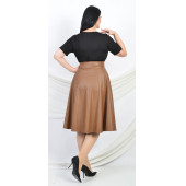 SORALLİNE KADIN SUNİ SIVAMA DERİ ETEK 783 TABA - 5
