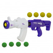 Oyuncak Top Atan Tüfek 50 Cm 8 Adet Sünger Top Mavi - 1