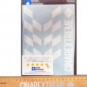 Süt Beyaz Damalı Kask Motosiklet Sticker Takımı Çınar Extreme - 4