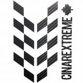 Siyah Karbon Fiber Dokulu Damalı Kask Motosiklet Sticker Takımı Çınar Extreme thumbnail 2