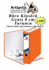 Büro Klasörü Turuncu Geniş 1 Adet Plastik Geniş Turuncu Klasör Halkalı Paslanmaz Çelik Klipsli 1 Adet - 1
