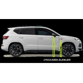Seat Cupra Ateca Yan Aynalar Ve Çamurluk Yanı Damla Desen Bıçak Logo Arma Seti - 5
