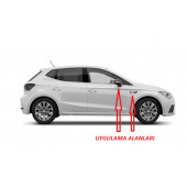 Seat ibiza Cupra Yan Aynalar Ve Çamurluk Yanı Damla Desen Bıçak Logo Arma Seti - 5
