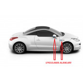 Peugeot RCZ Yan Aynalar Ve Çamurluk Yanı Damla Desen Bıçak Logo Arma Seti - 5