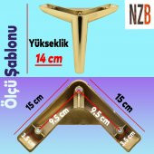 Lüks Mobilya Kanepe Sehpa TV Ünitesi Koltuk Ayağı 14 cm Gold Altın Baza Ayak - 4