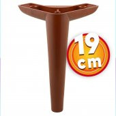Lüks Mobilya Kanepe Sehpa TV Ünitesi Koltuk Ayağı 19 cm Ahşap Desenli Kahve Baza Ayak - 1