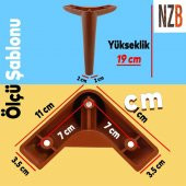 Lüks Mobilya Kanepe Sehpa TV Ünitesi Koltuk Ayağı 19 cm Ahşap Desenli Kahve Baza Ayak - 5