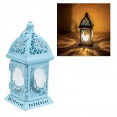 Mumluk Metal Fener Dekoratif Mumluk Fener Turkuaz - 1