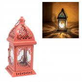 Mumluk Metal Fener Dekoratif Mumluk Fener Pembe - 1