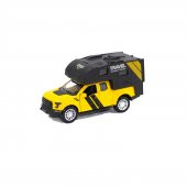 Metal Ford Ranger Karavan Çek Bırak Işıklı Sarı 12 Cm - 1