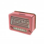 Kumbara Ahşap Nostaljik Kumbara Pembe - 1