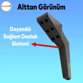 Logan Lüks Mobilya Kanepe Sehpa Tv Ünitesi Koltuk Ayağı 16 Cm Siyah Gold Baza Ayakları - 3
